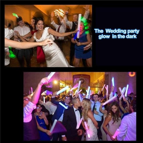 30 Pieces Led Foam Sticks-Flashing Glow Sticks Party Supplies LightUp Baton Wand - Picture 6 of 6